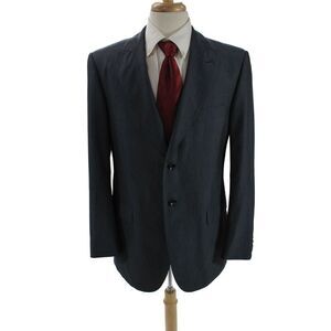 Pal Zileri Lab Mens Two Button Blazer Jacket Navy Blue Wool Size EUR 50